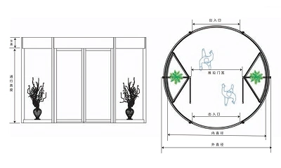Two-Wing Breakout Automatic Revolving Door Center Door PARD-TF2000C