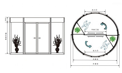 Extra-Tall Two-Wing Revolving Door PARD-TF2000UH